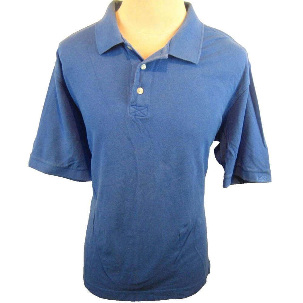 Mens Cutter & Buck Blue Cotton SS Golf Polo Casual Shirt *sz XL